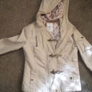 Khaki hooded xs old navy coat